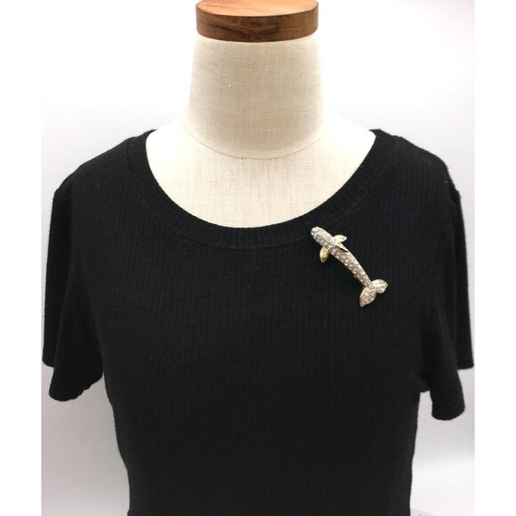 Dolphin Crystal Rhinestone Brooch Pin Jewelry Elegant Accessory - Picture 6 of 15